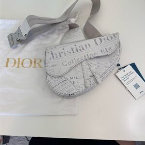 Dior x Daniel Arsham Newsprint Saddle Belt Bag